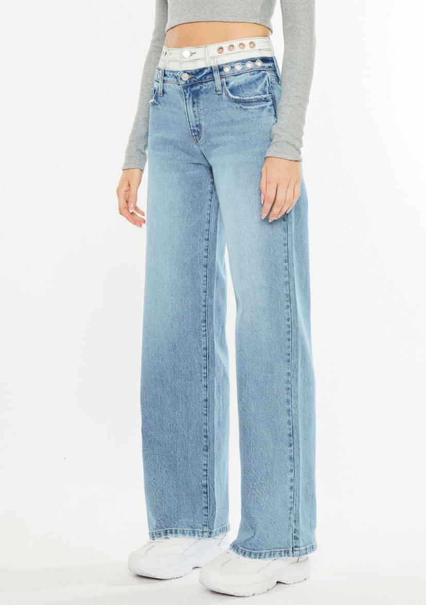 Caitlin High Rise Wide Leg Jeans