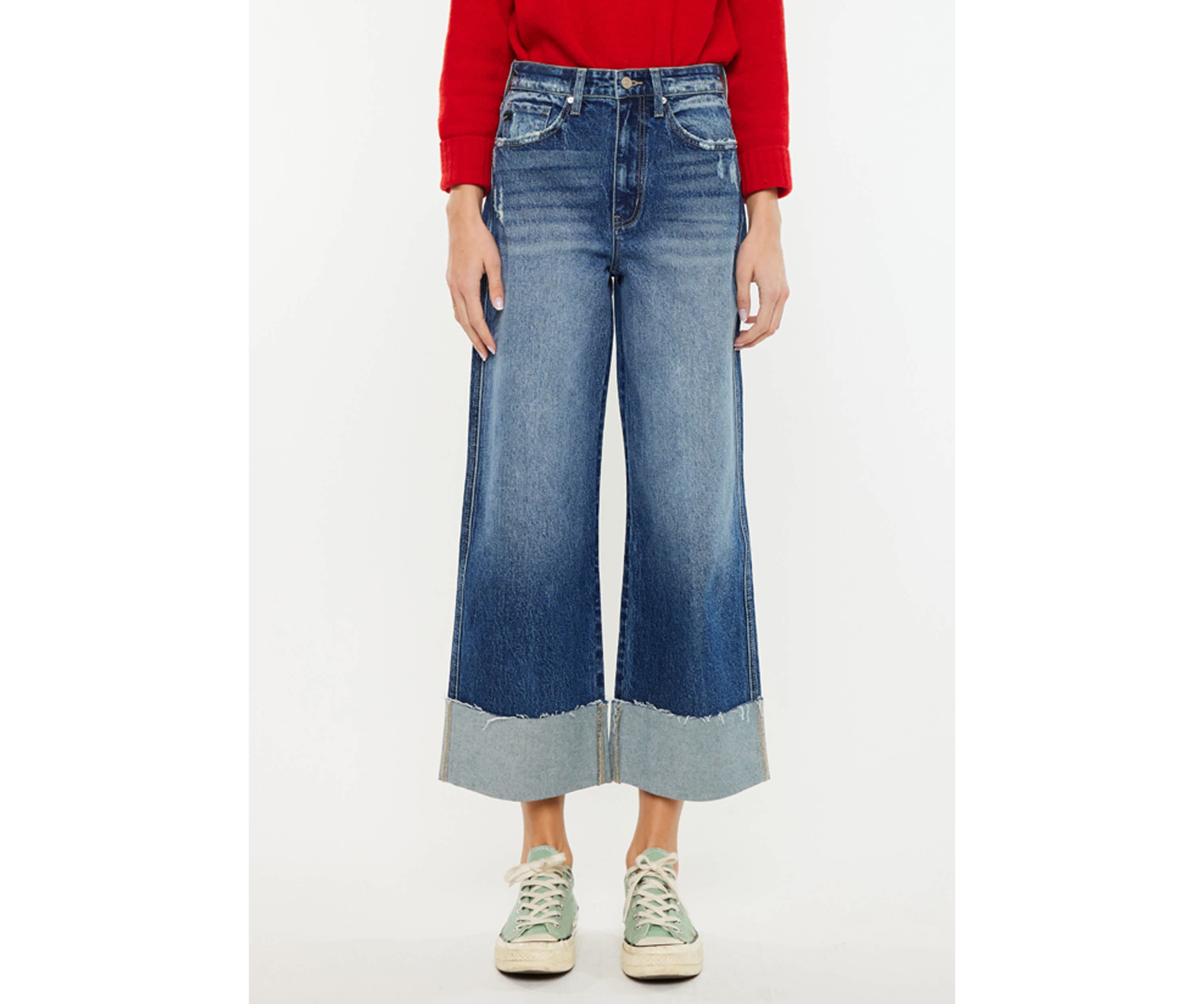 Lynn 90s Cropped Wide Leg Jeans
