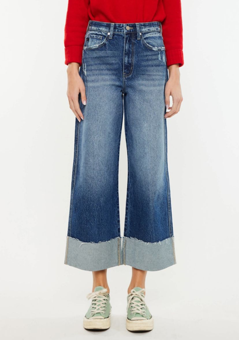 Lynn 90s Cropped Wide Leg Jeans