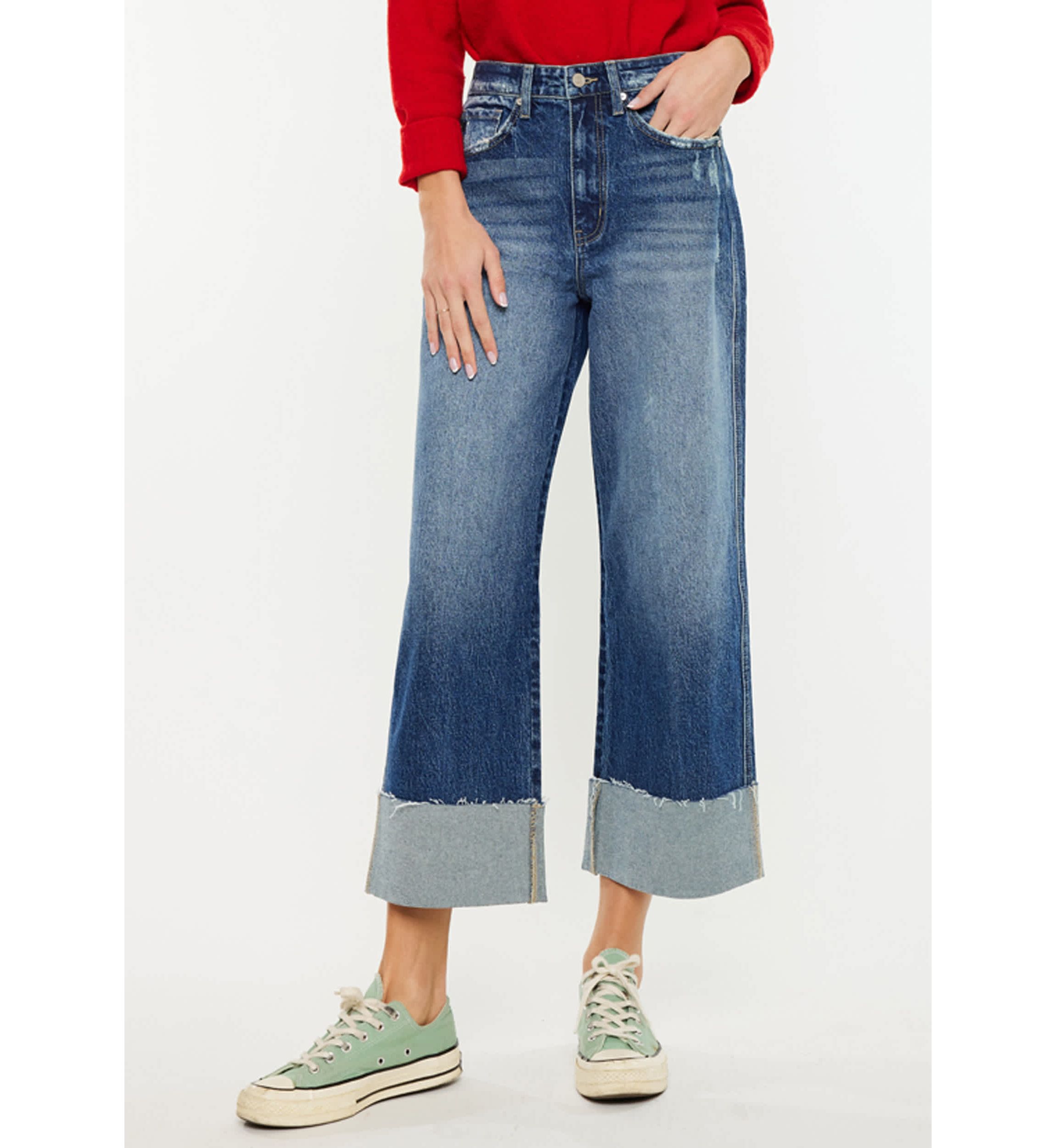 Lynn 90s Cropped Wide Leg Jeans