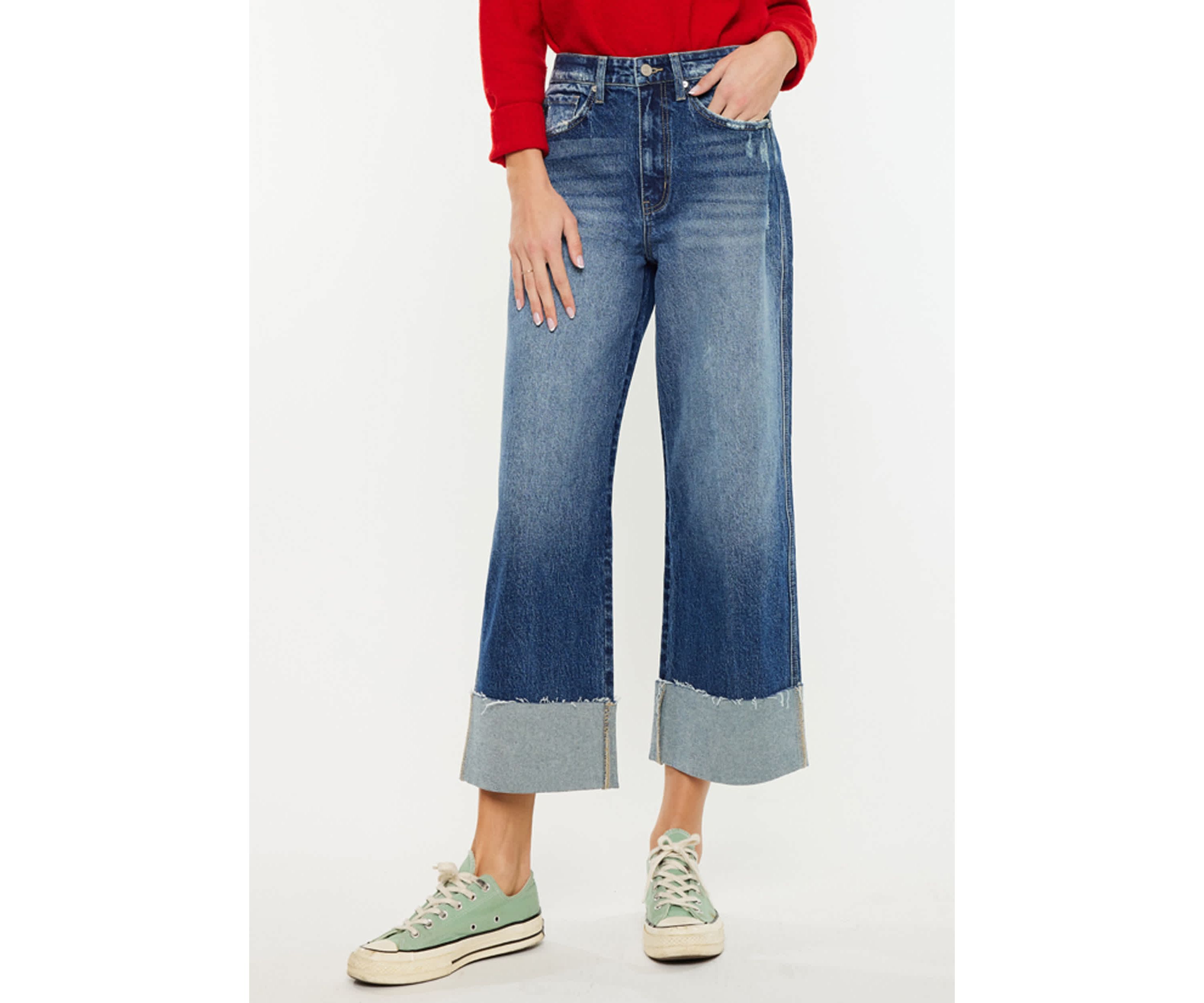 Lynn 90s Cropped Wide Leg Jeans