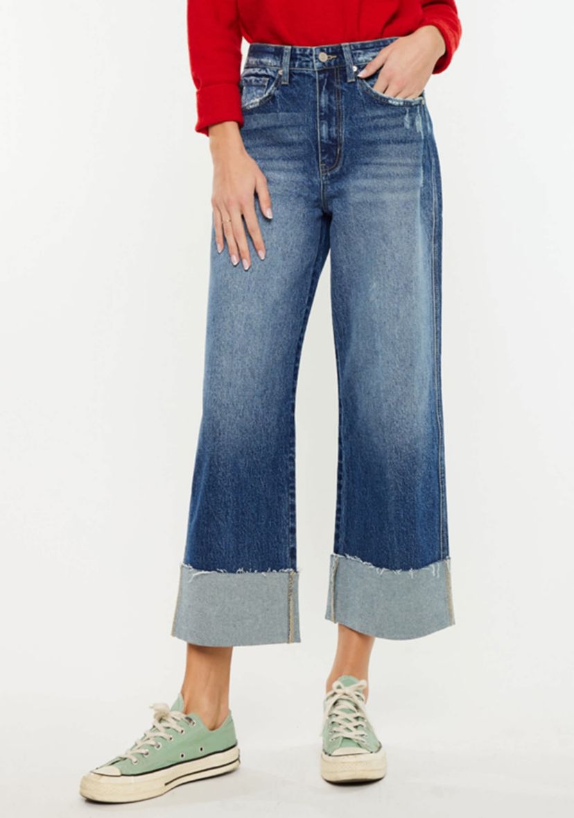 Lynn 90s Cropped Wide Leg Jeans
