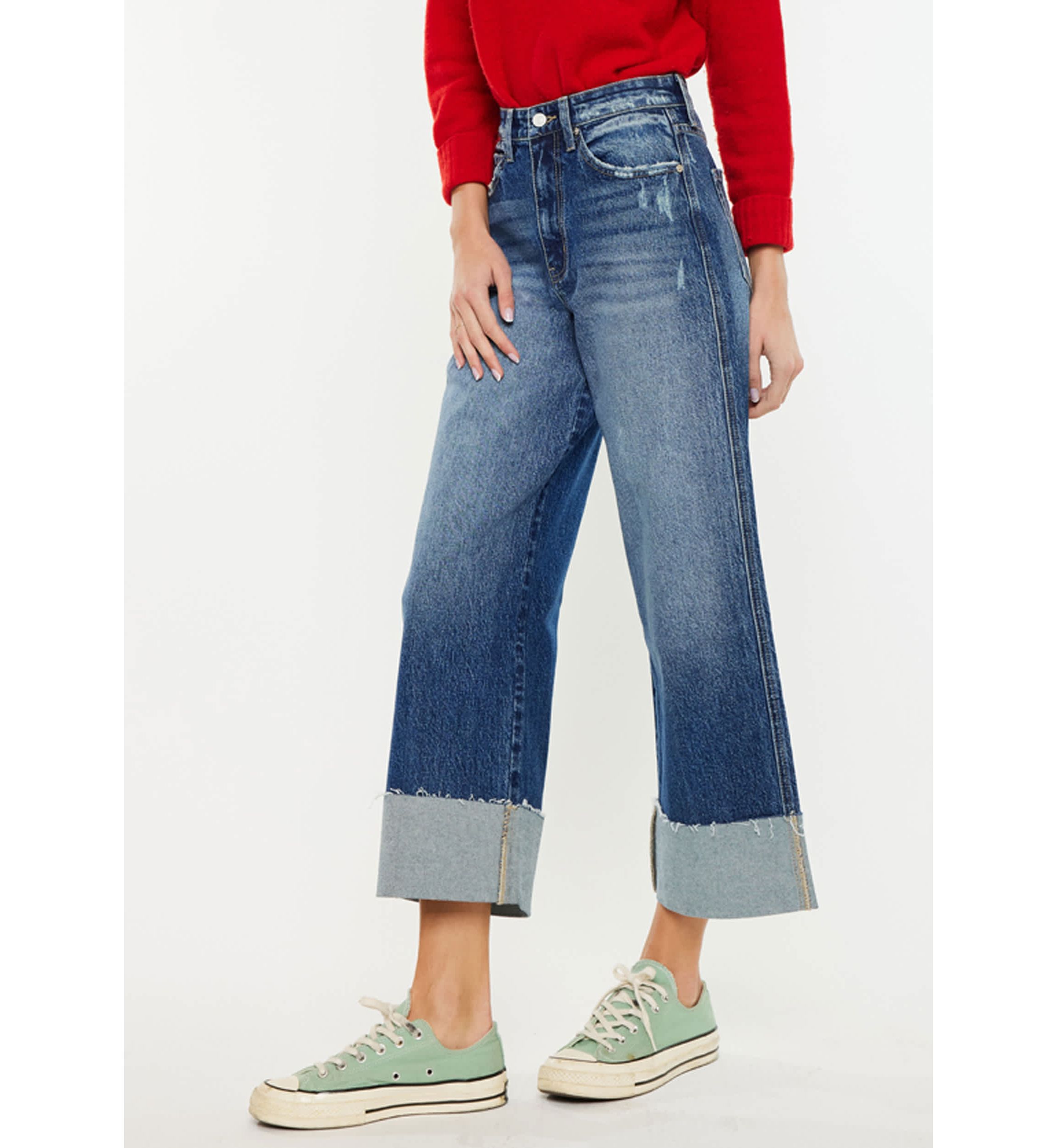 Lynn 90s Cropped Wide Leg Jeans