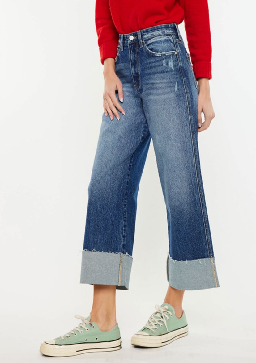 Lynn 90s Cropped Wide Leg Jeans