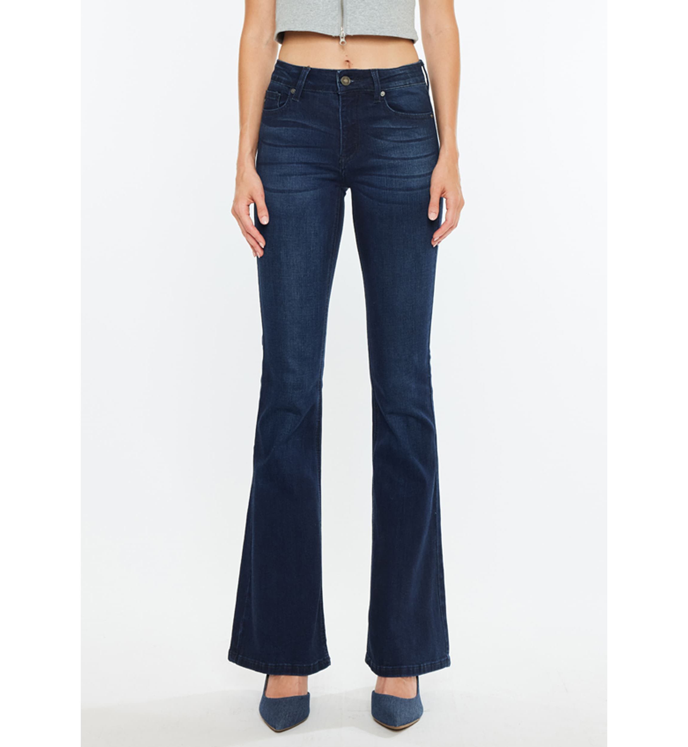 Trisha Mid Rise Classic Flare Jeans