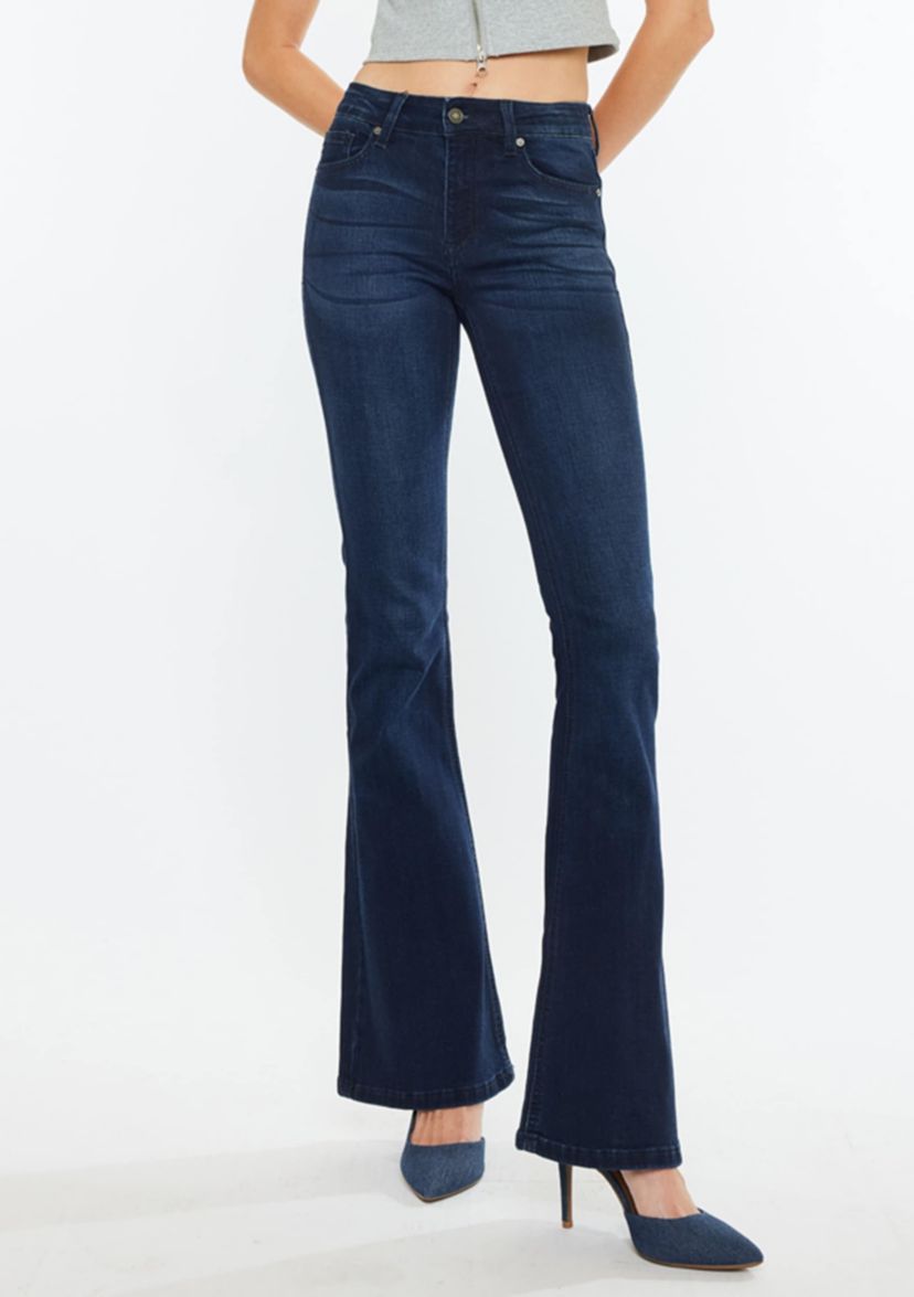 Trisha Mid Rise Classic Flare Jeans