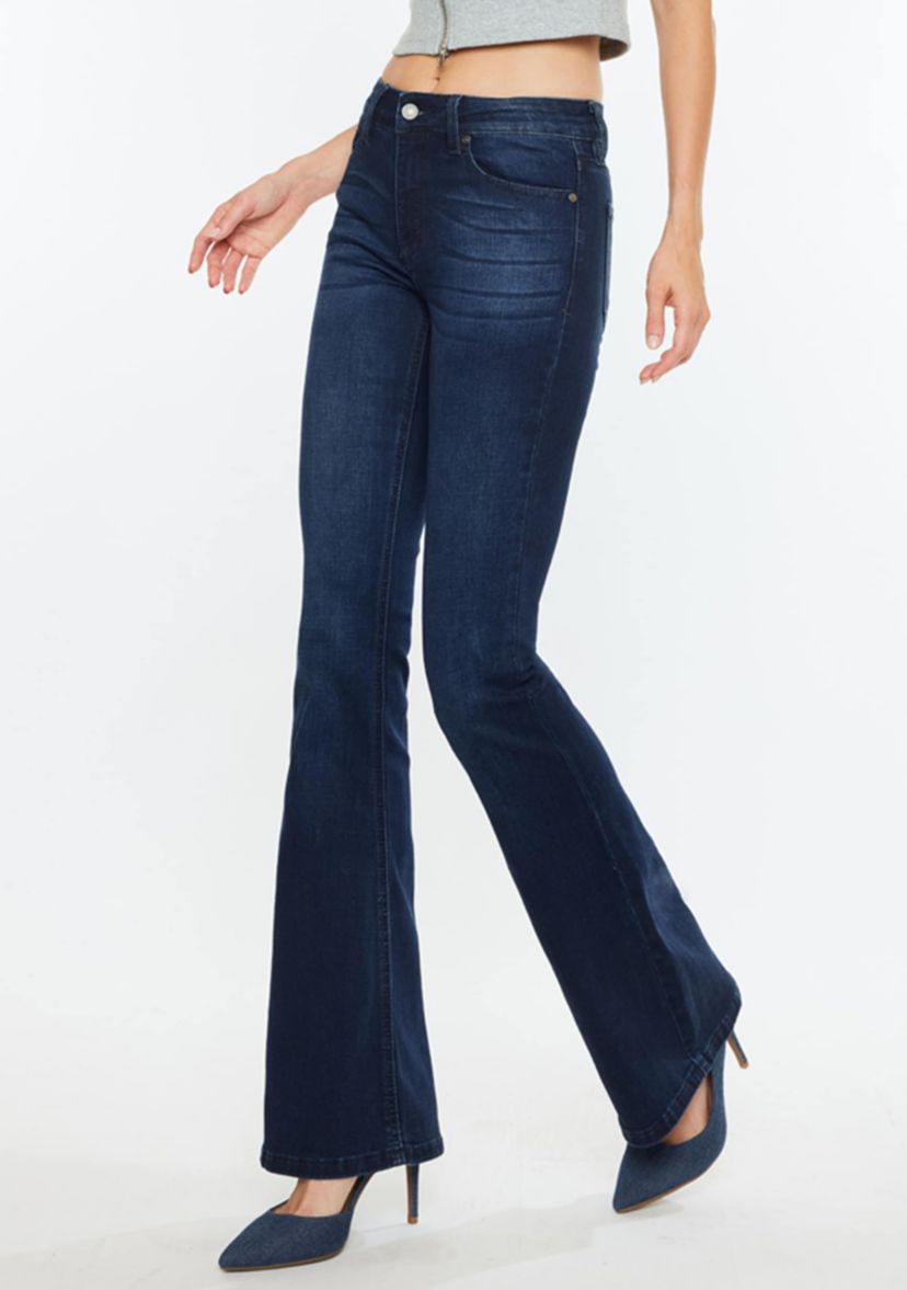 Trisha Mid Rise Classic Flare Jeans