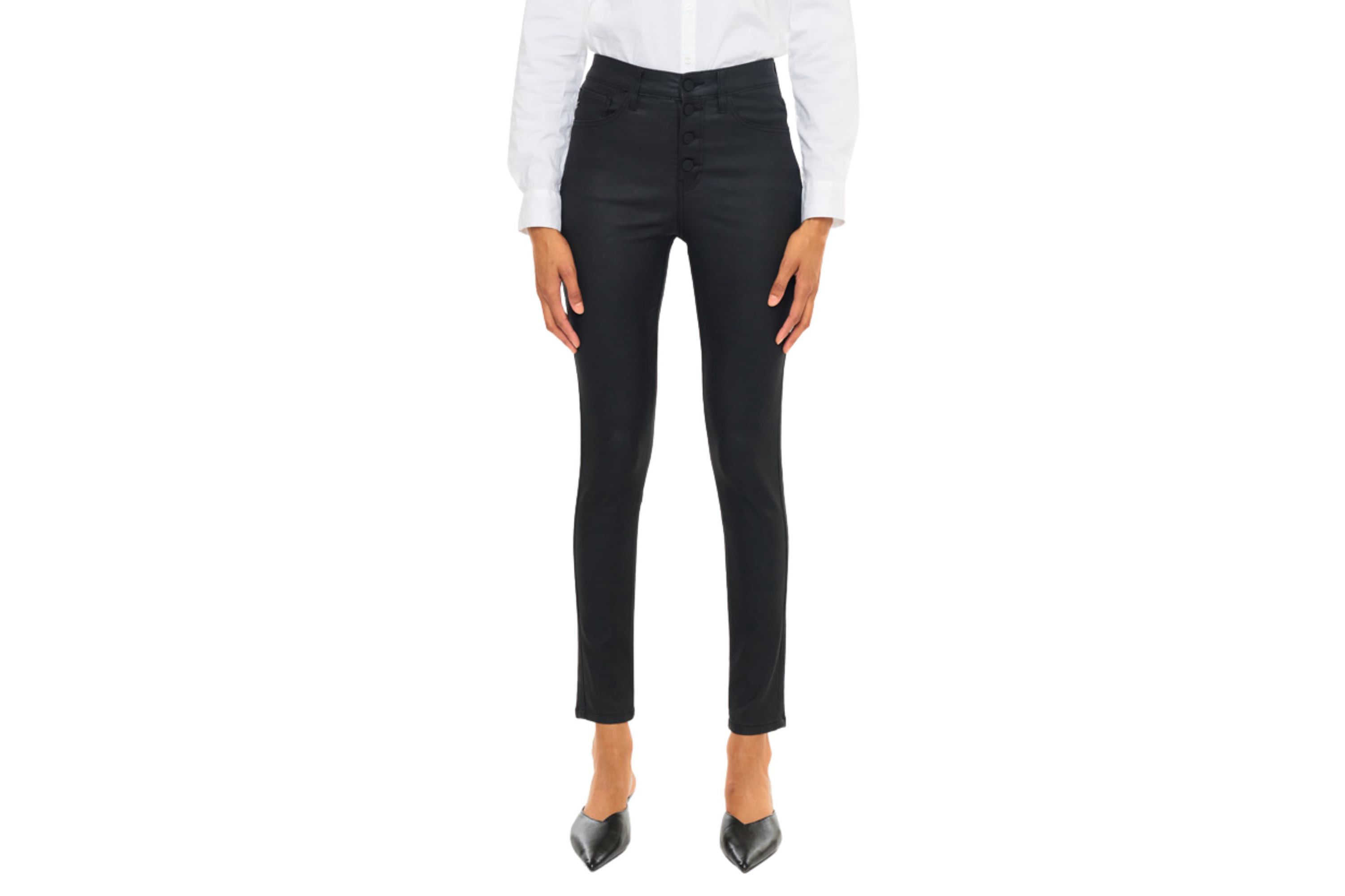 Autumn High Rise Stretch Faux Leather Ankle Skinny Pants