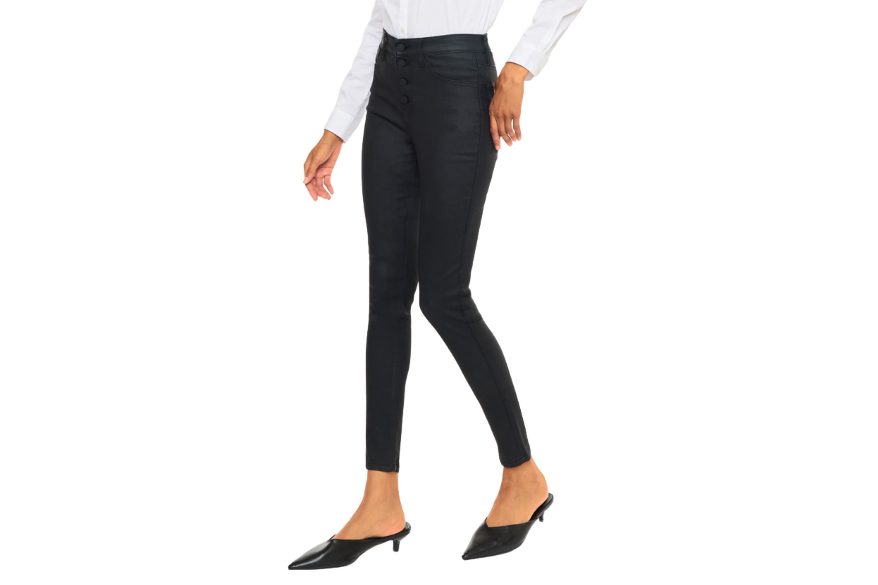 Autumn High Rise Stretch Faux Leather Ankle Skinny Pants