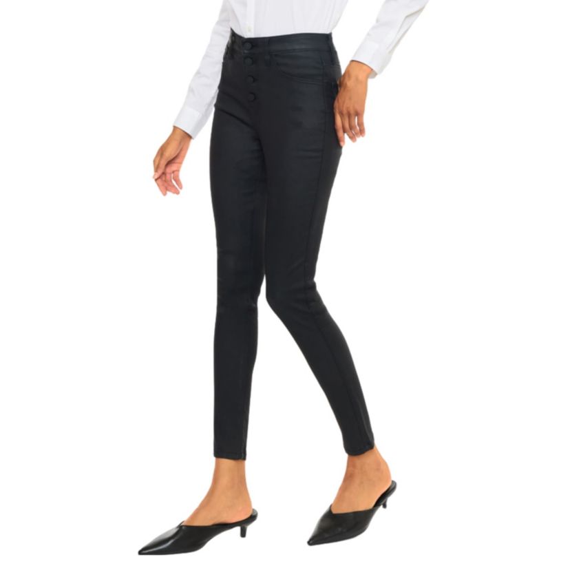 Autumn High Rise Stretch Faux Leather Ankle Skinny Pants