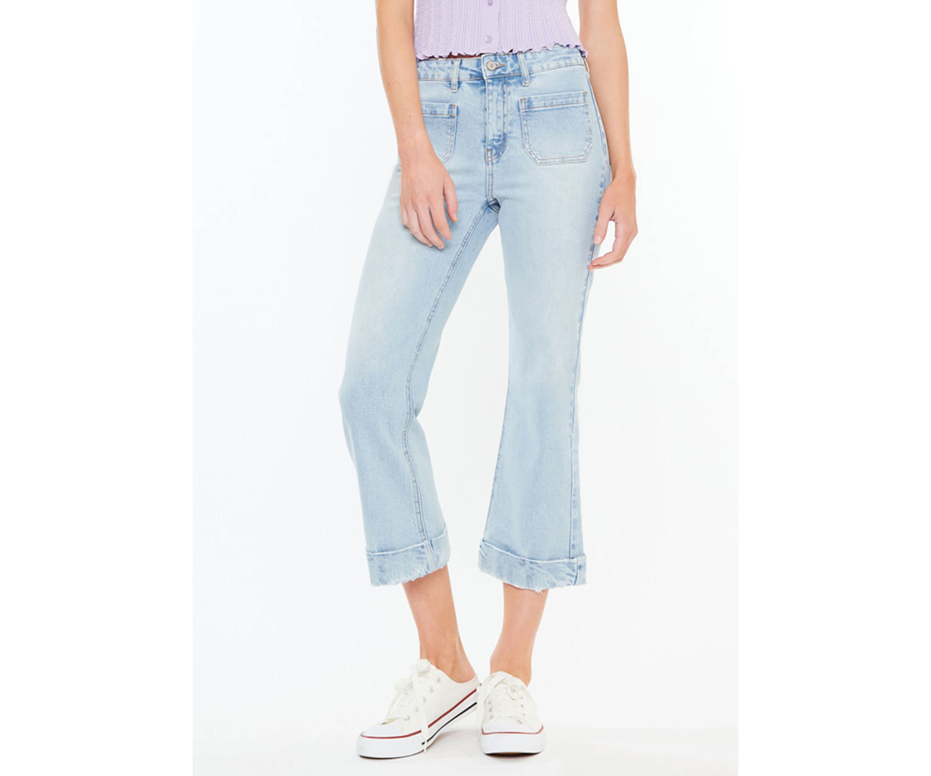 Angelina High Rise Cropped Flare Jeans