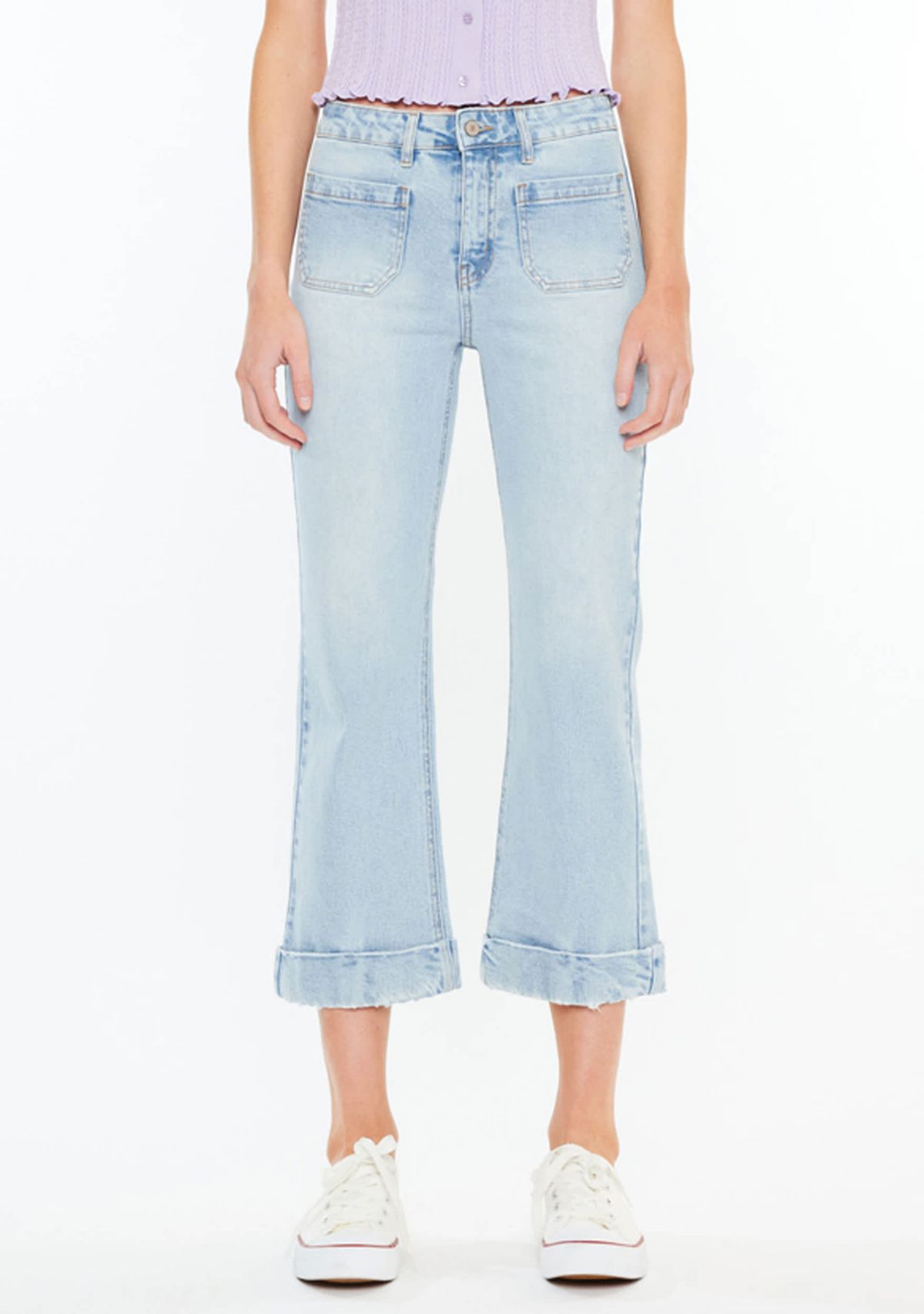 Angelina High Rise Cropped Flare Jeans