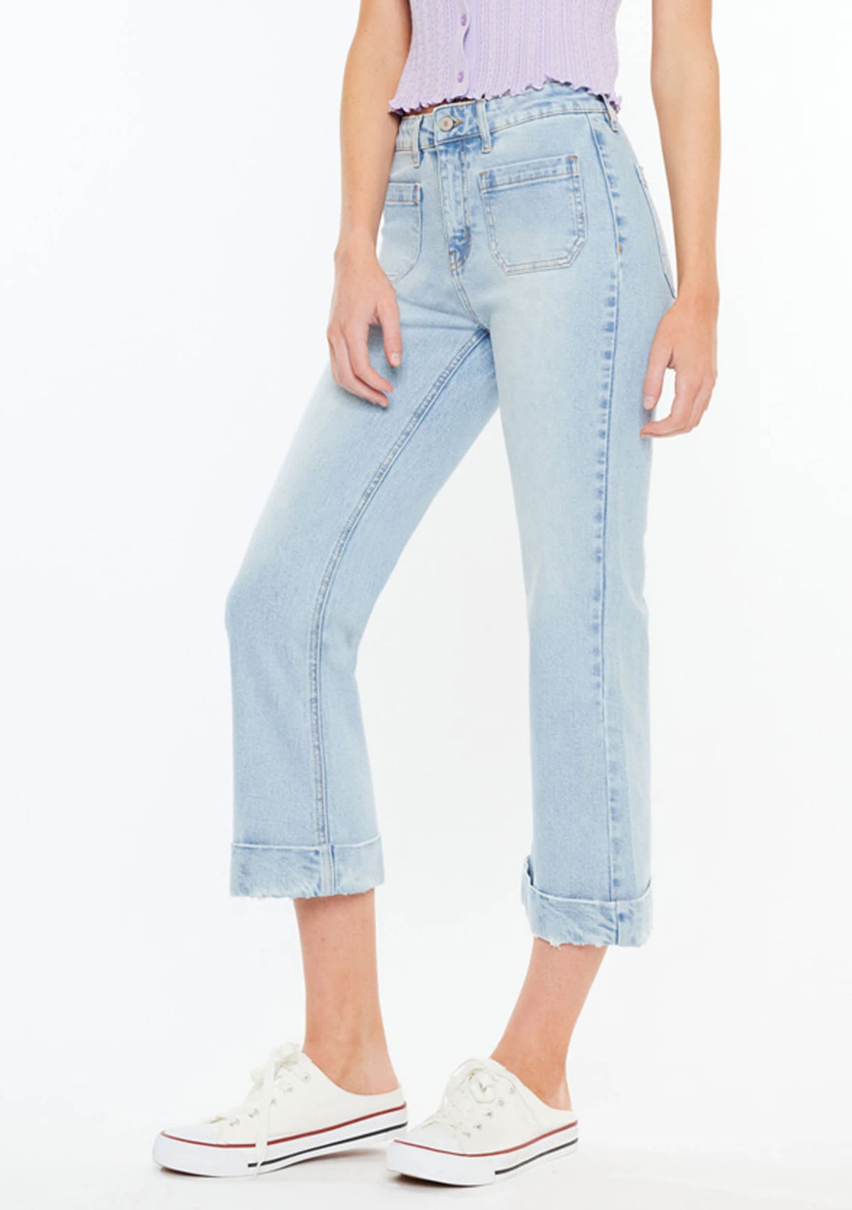 Angelina High Rise Cropped Flare Jeans