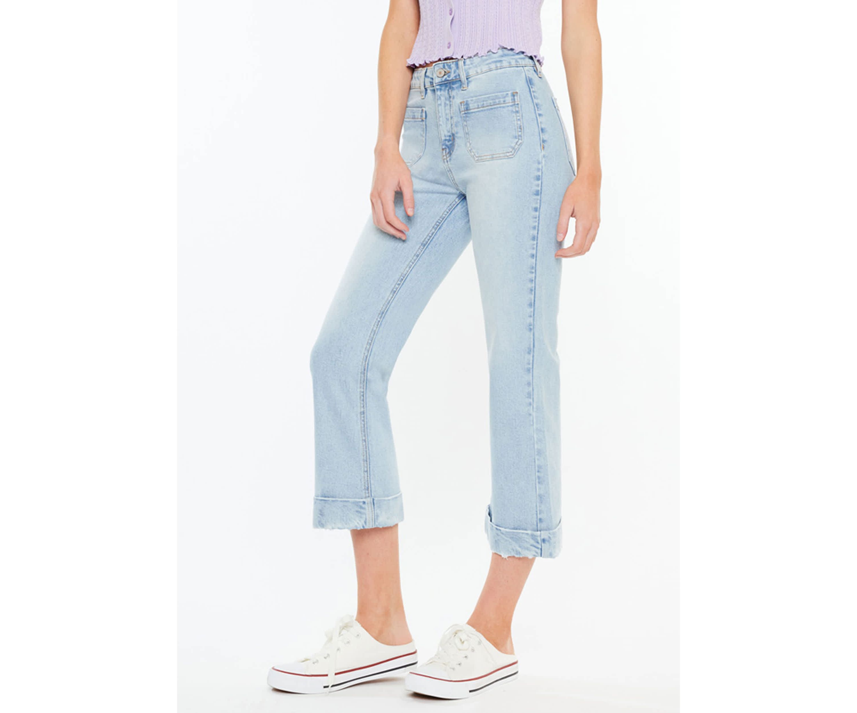 Angelina High Rise Cropped Flare Jeans
