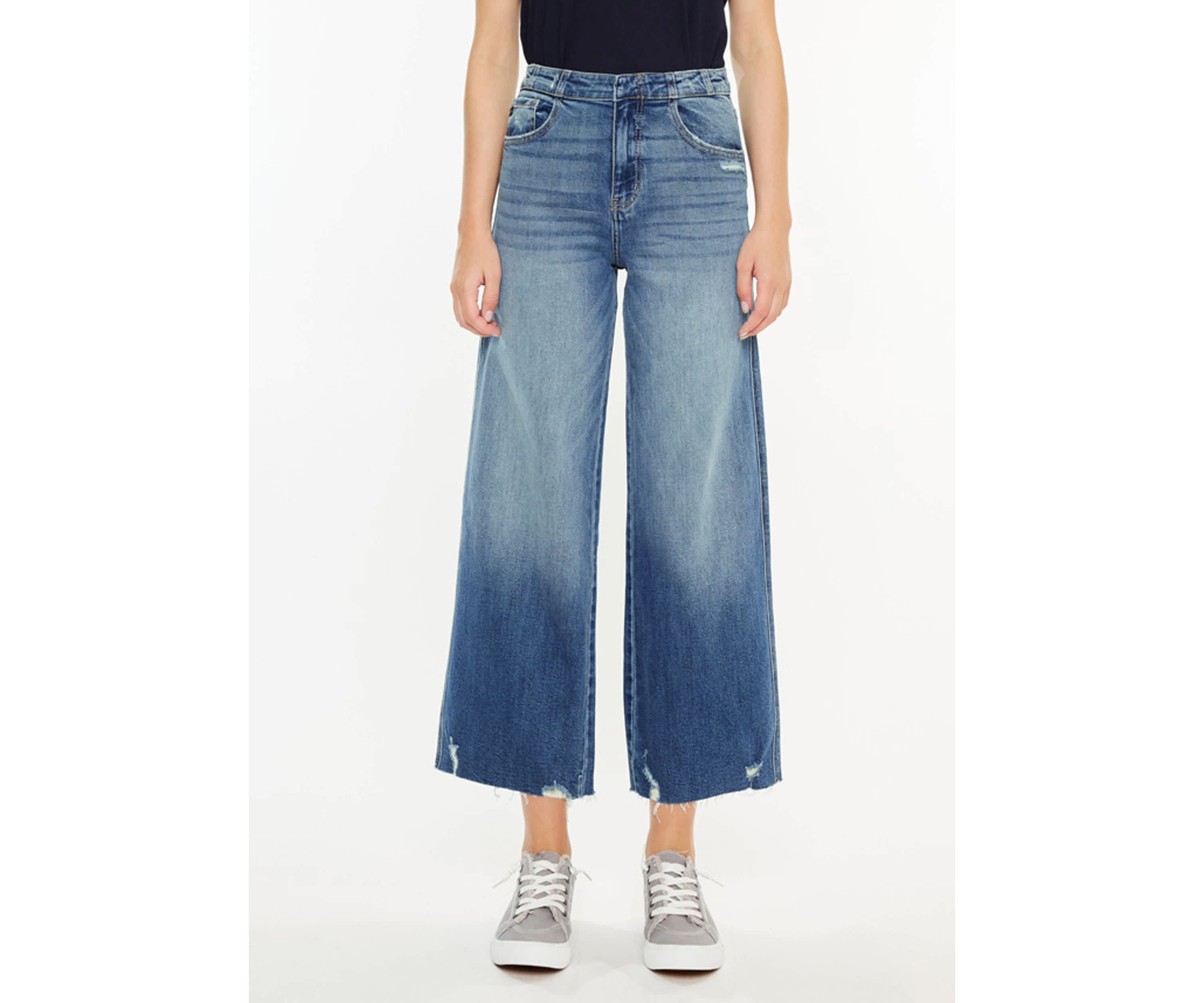 Shelly High Rise Cropped Wide Leg Jeans