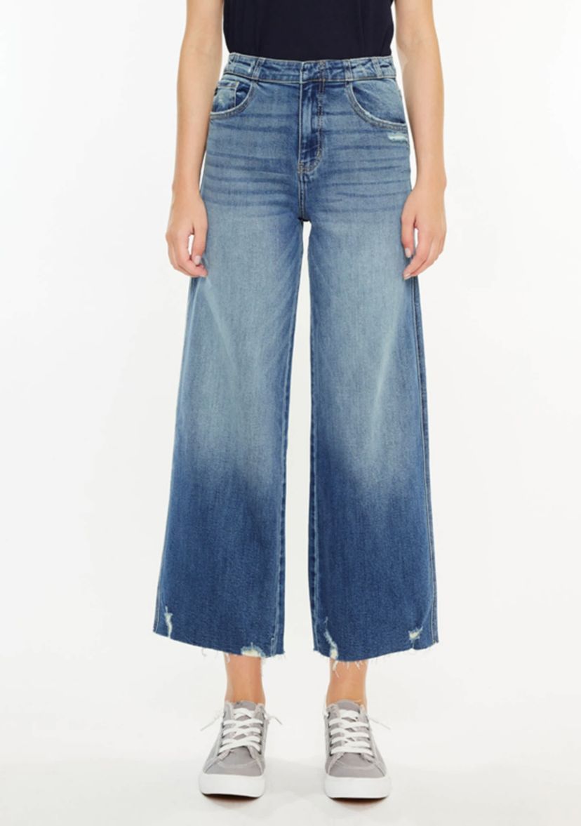 Shelly High Rise Cropped Wide Leg Jeans