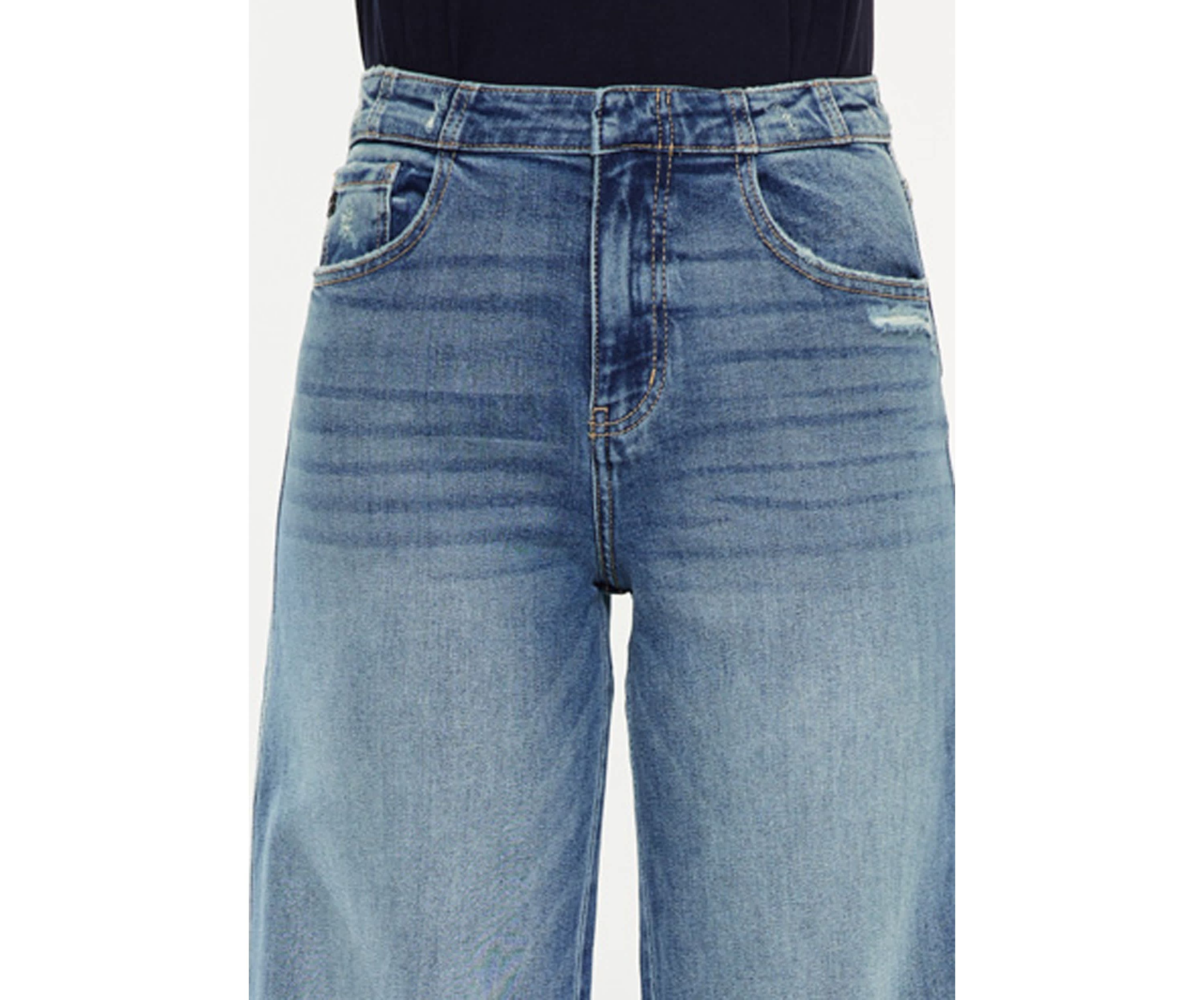 Shelly High Rise Cropped Wide Leg Jeans