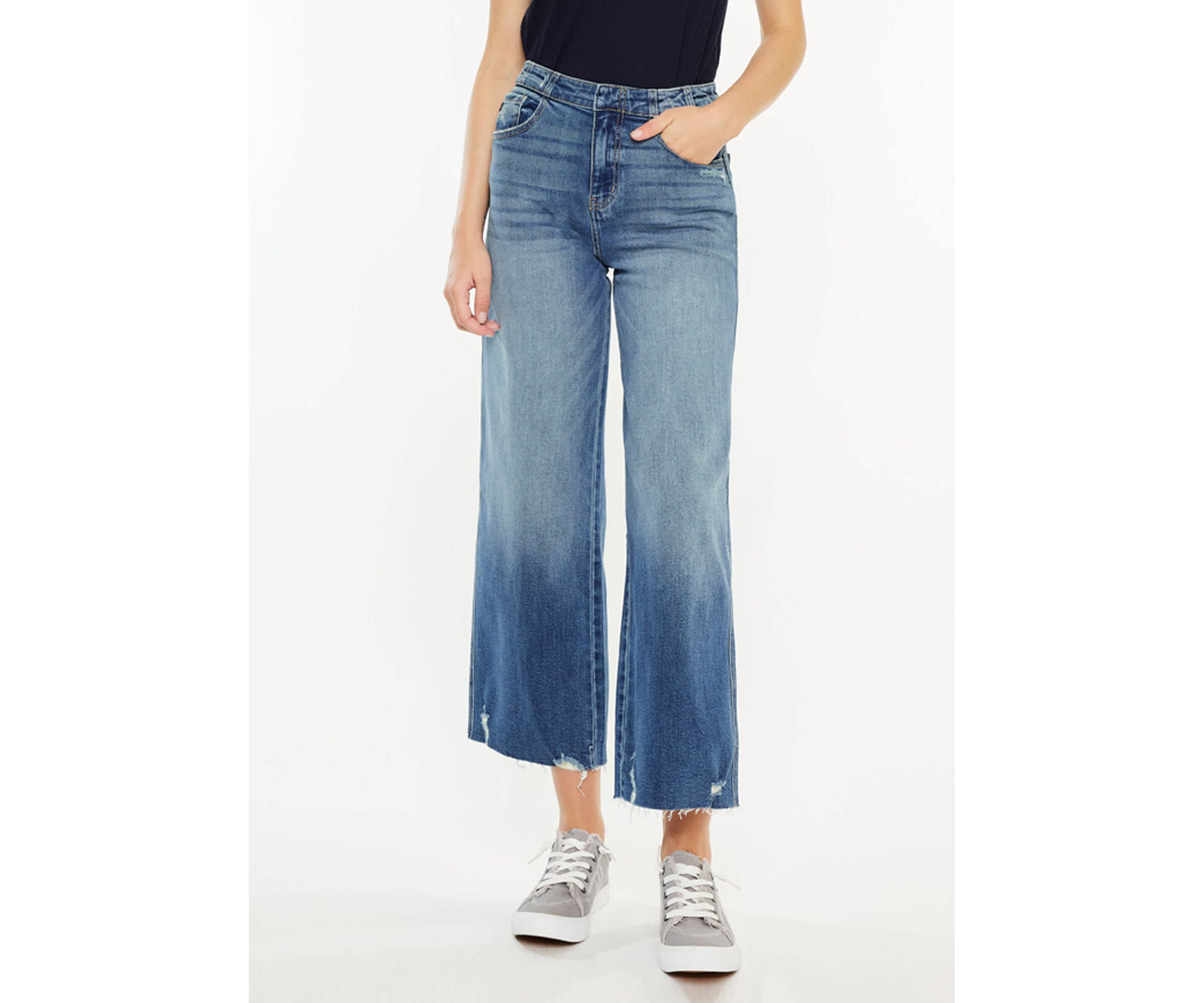 Shelly High Rise Cropped Wide Leg Jeans