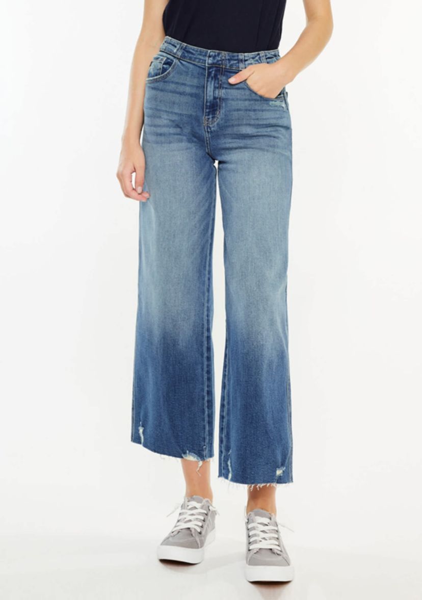 Shelly High Rise Cropped Wide Leg Jeans
