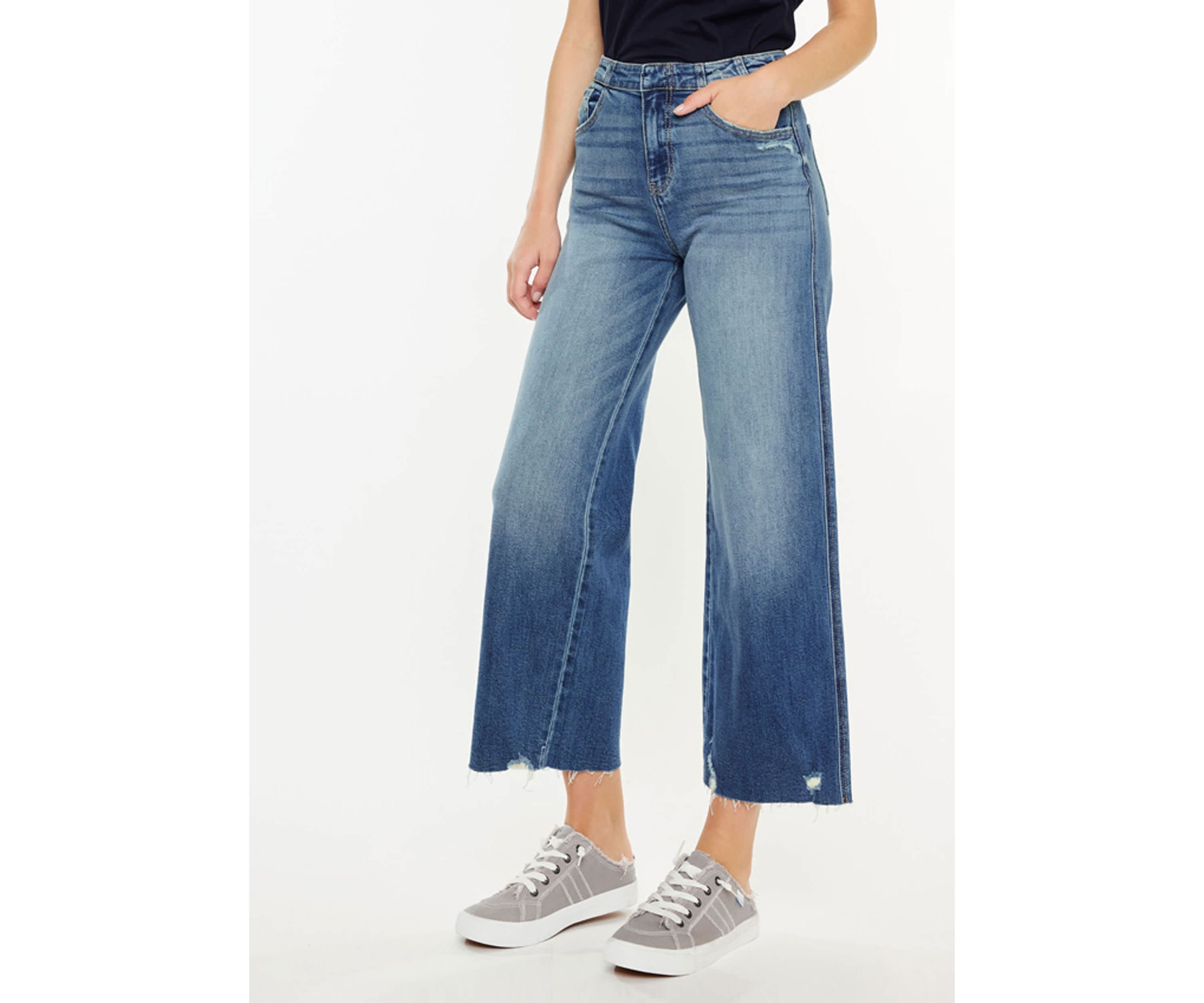 Shelly High Rise Cropped Wide Leg Jeans
