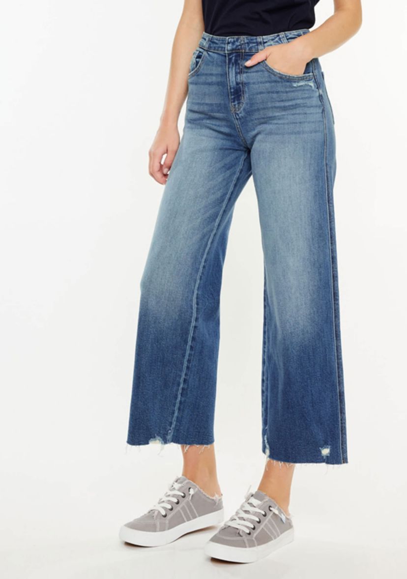 Shelly High Rise Cropped Wide Leg Jeans