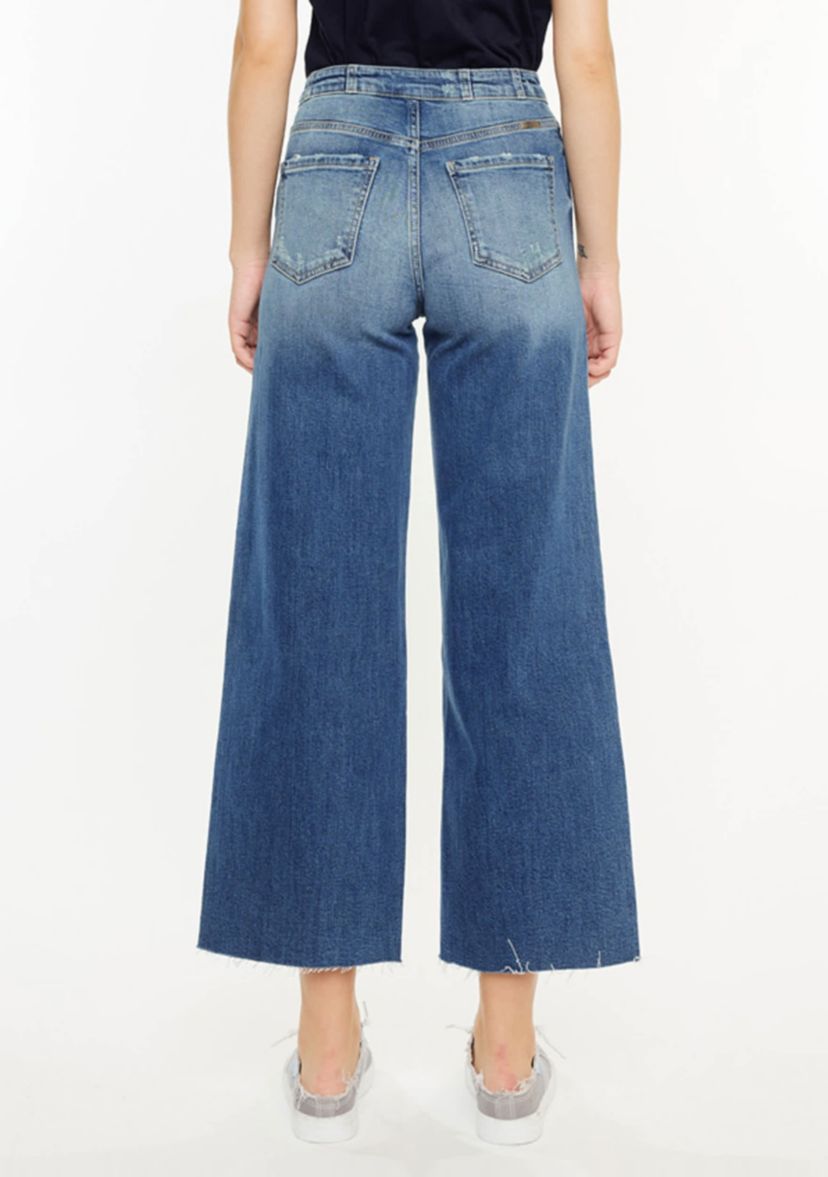 Shelly High Rise Cropped Wide Leg Jeans