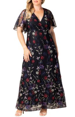 KIYONNA Women's Plus Size Embroidered Elegance Evening Gown, 4XL