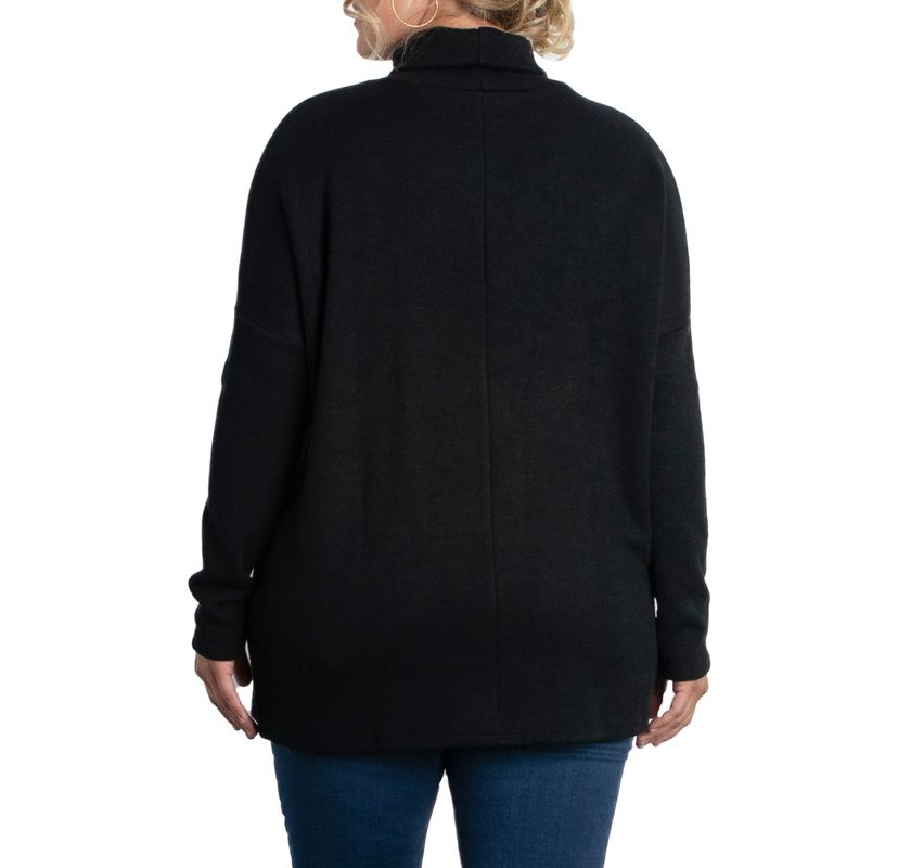 Womens Plus Size Paris Turtleneck Tunic Sweater