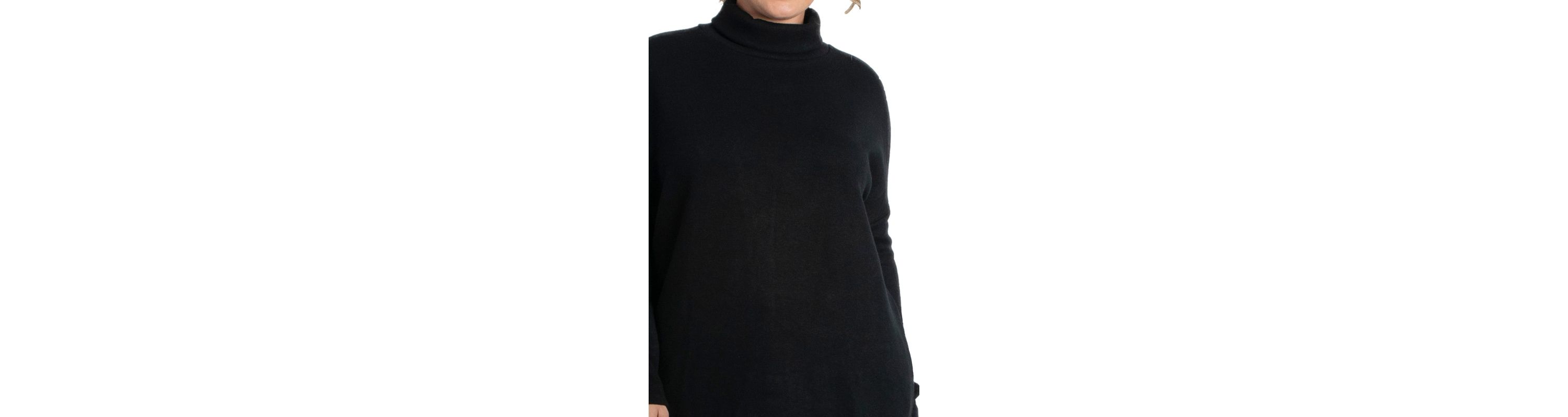 Womens Plus Size Paris Turtleneck Tunic Sweater