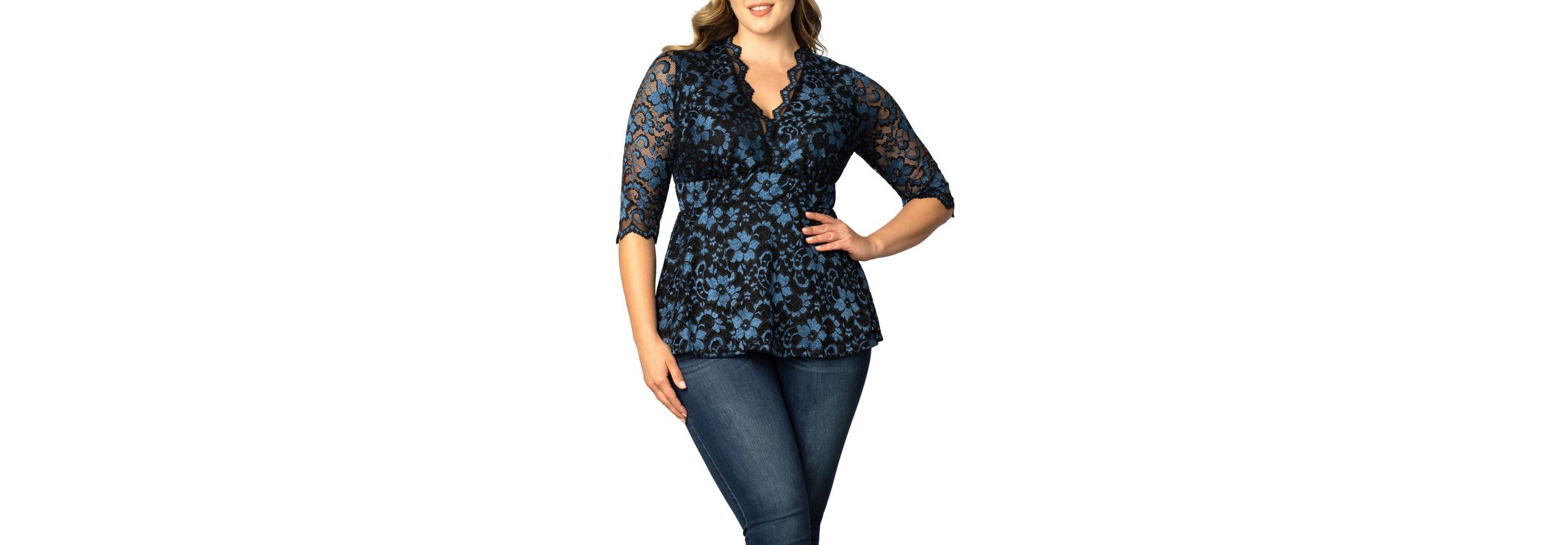 Womens Plus Size Luxe Lace Top