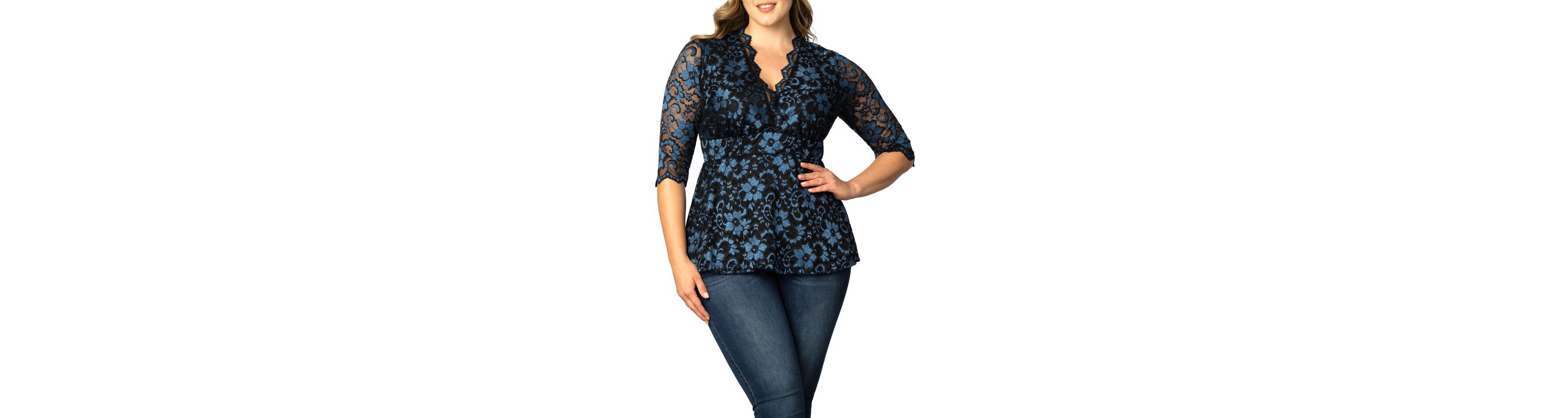 Womens Plus Size Luxe Lace Top