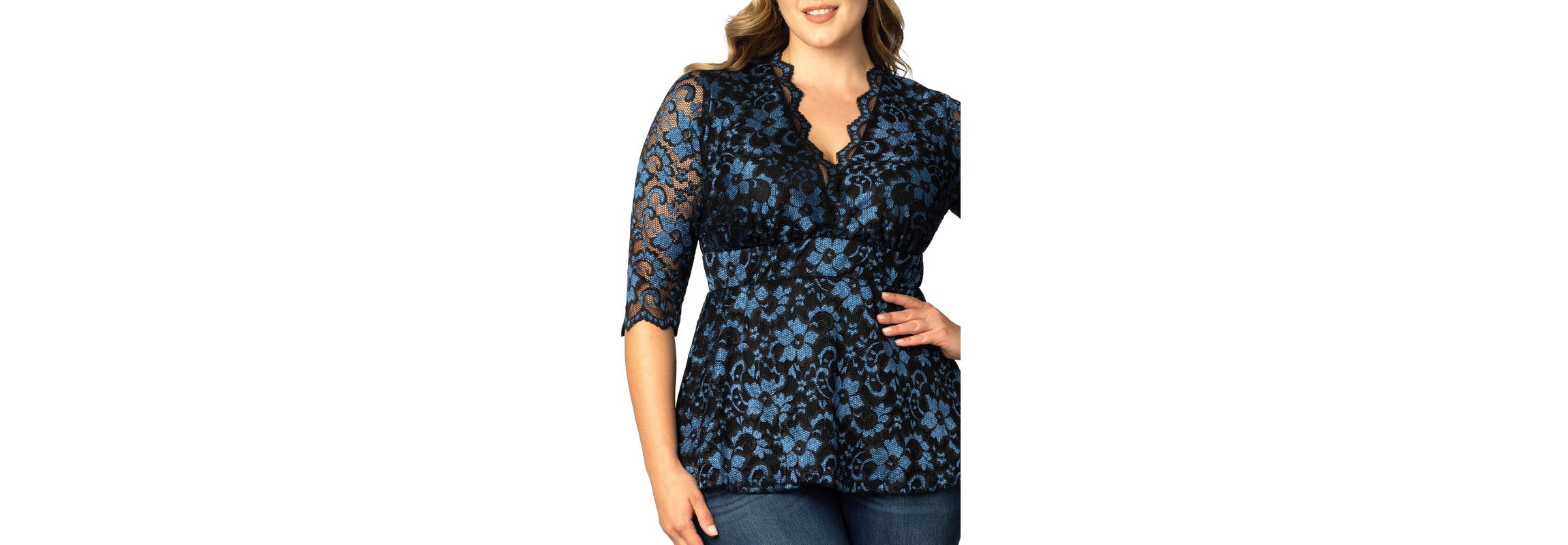 Womens Plus Size Luxe Lace Top