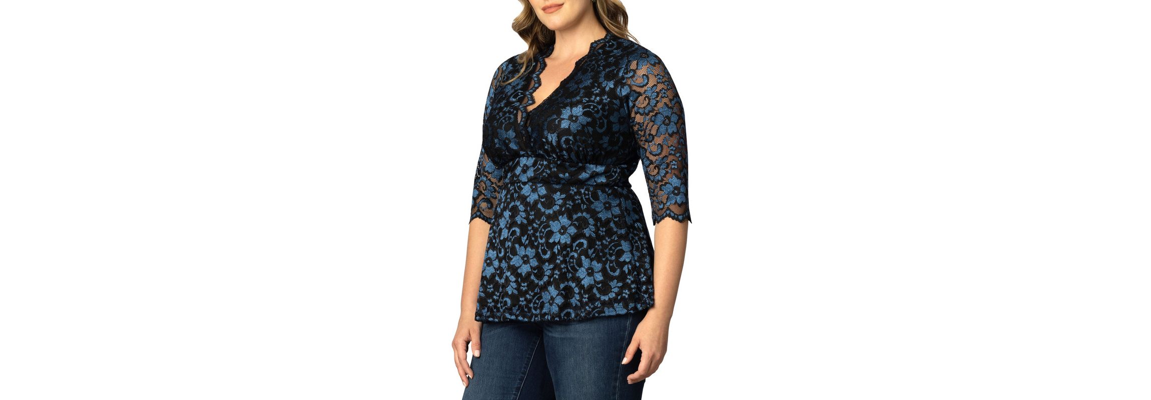 Womens Plus Size Luxe Lace Top