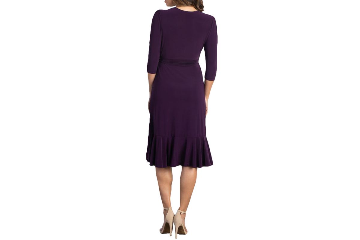Womens Whimsy Ruffled Midi Wrap Dress