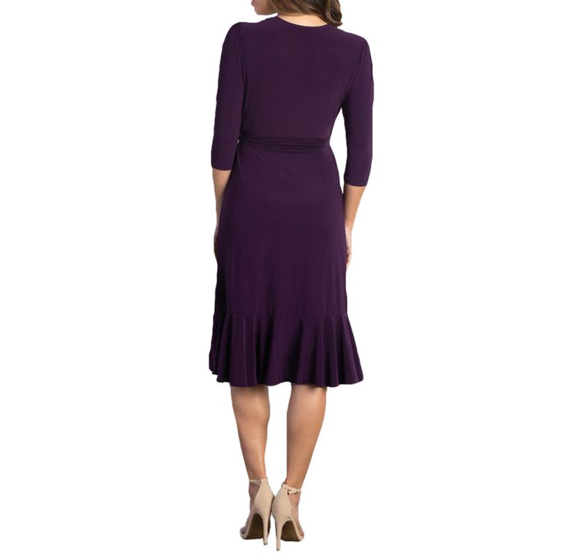 Womens Whimsy Ruffled Midi Wrap Dress