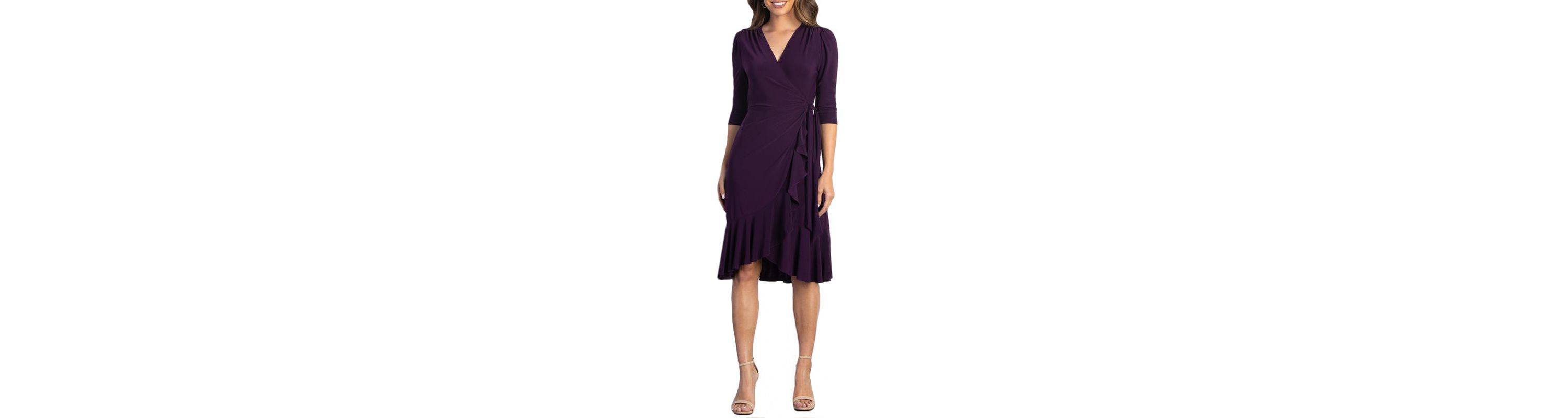 Womens Whimsy Ruffled Midi Wrap Dress