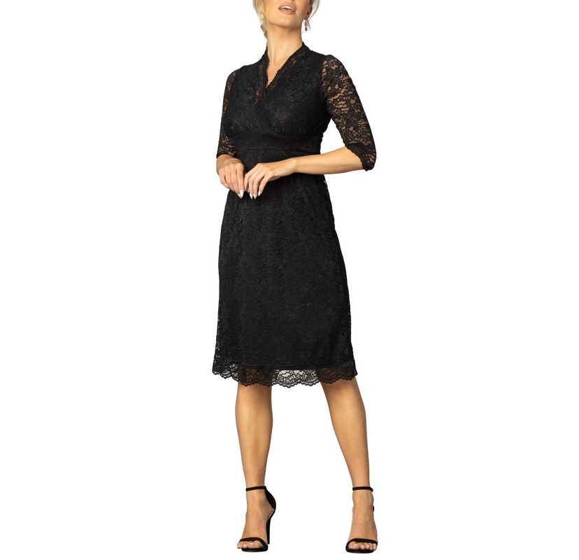 Womens Scalloped Boudoir Lace Cocktail Dress