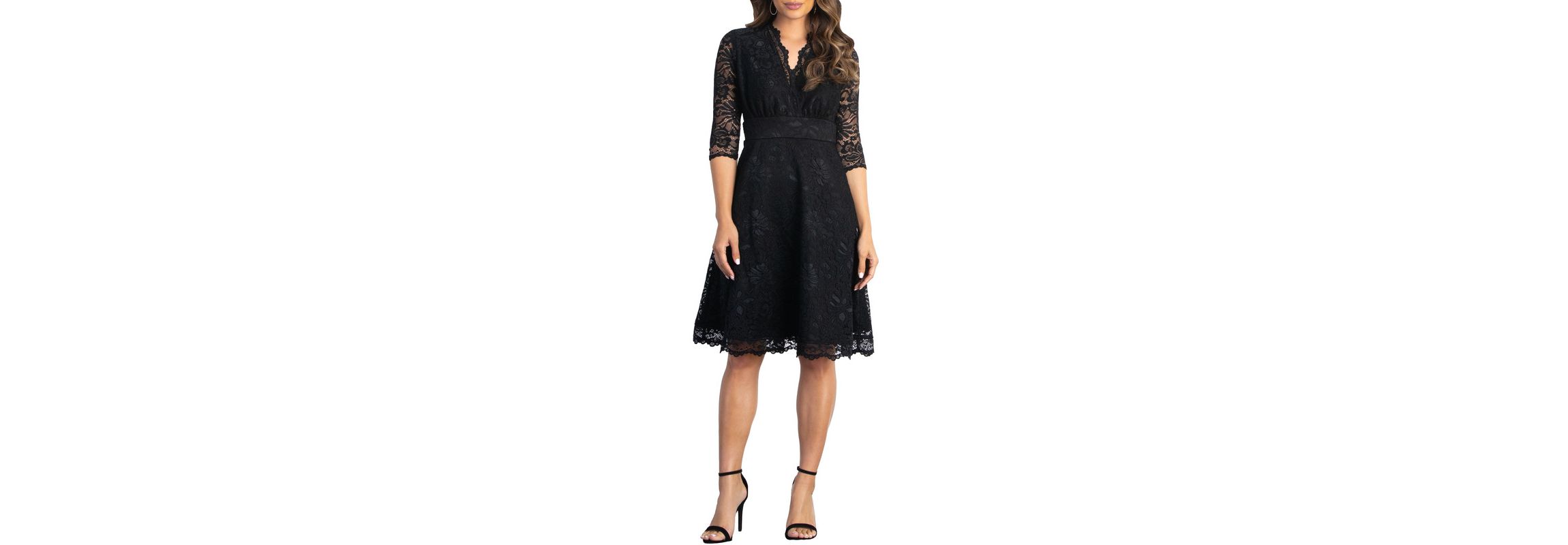 Womens Mademoiselle Lace Cocktail Dress with Sleeves