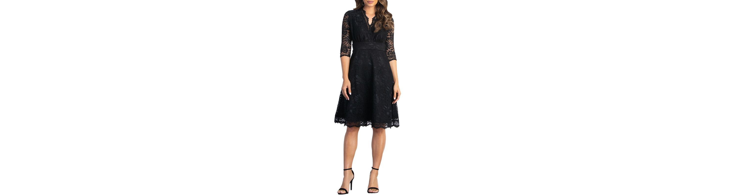 Womens Mademoiselle Lace Cocktail Dress with Sleeves