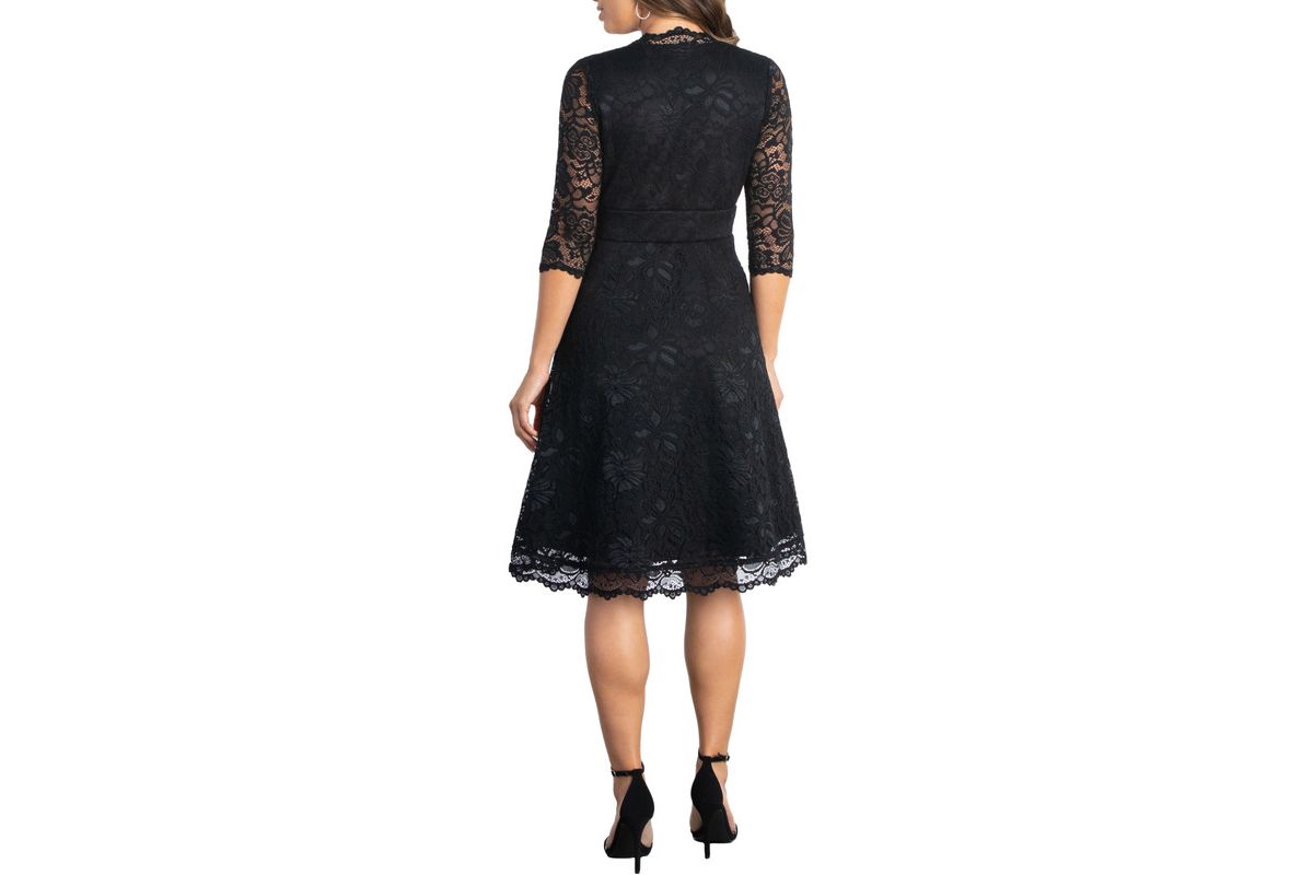 Womens Mademoiselle Lace Cocktail Dress with Sleeves