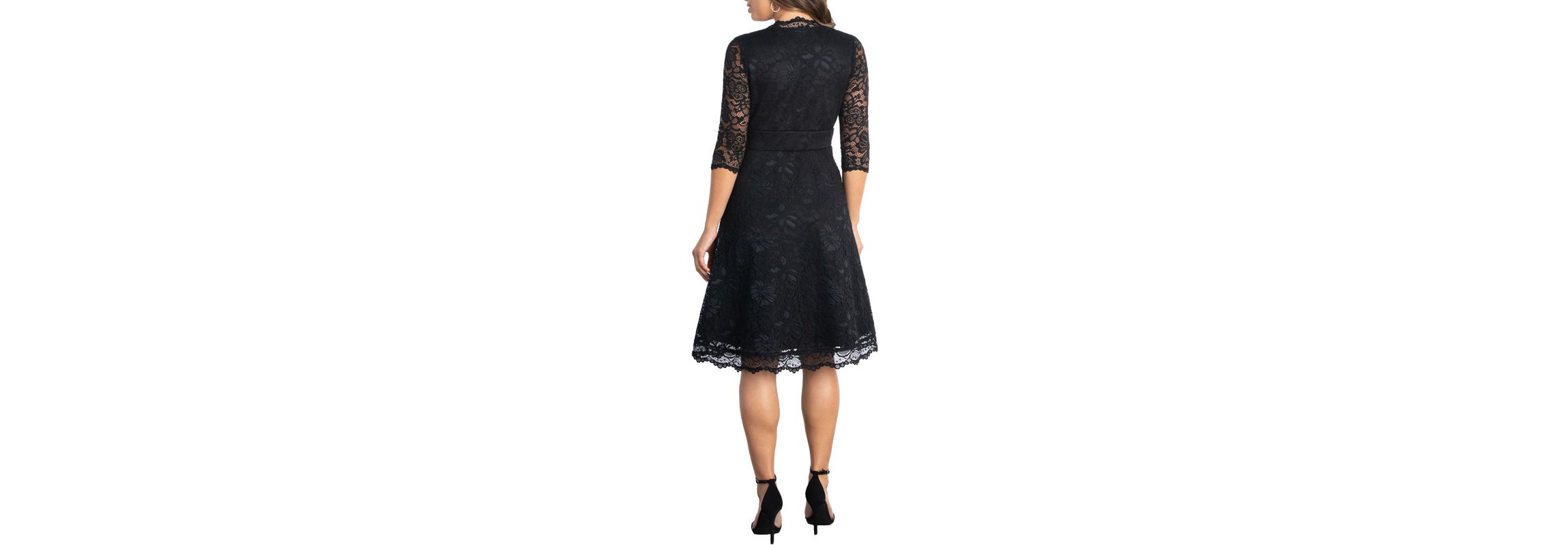 Womens Mademoiselle Lace Cocktail Dress with Sleeves