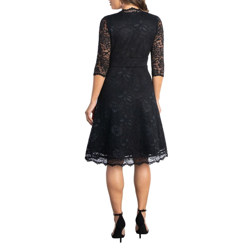 Womens Mademoiselle Lace Cocktail Dress with Sleeves
