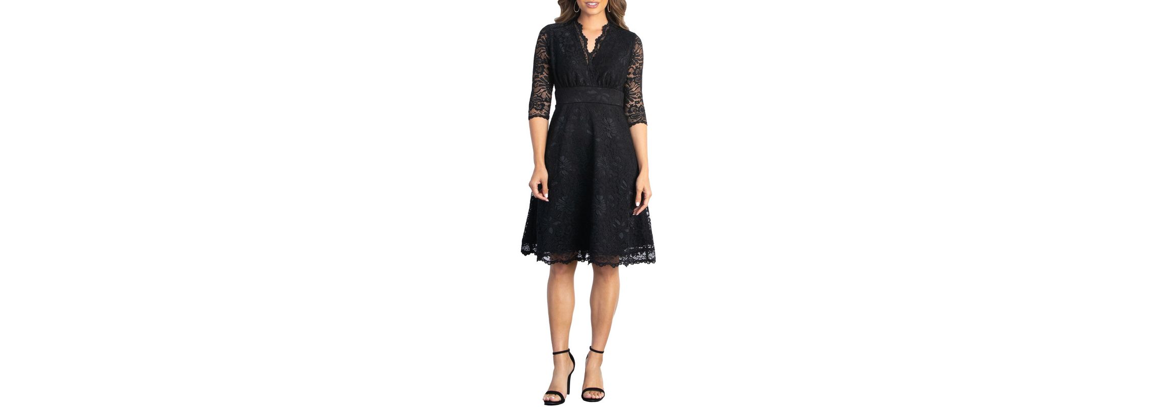 Womens Mademoiselle Lace Cocktail Dress with Sleeves