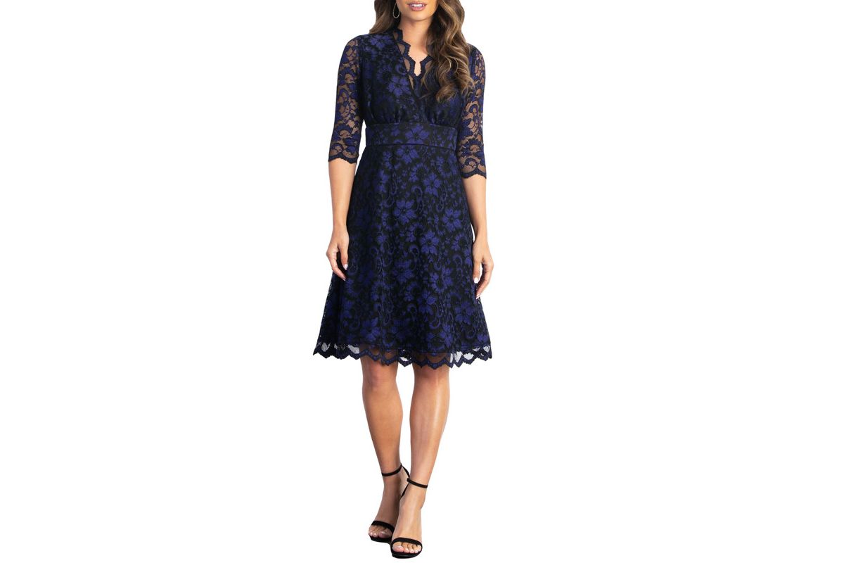 Womens Mon Cherie Floral Lace Cocktail Dress