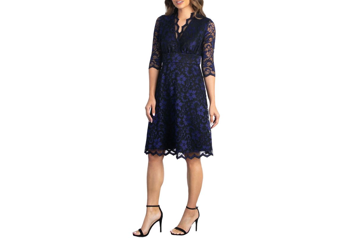 Womens Mon Cherie Floral Lace Cocktail Dress