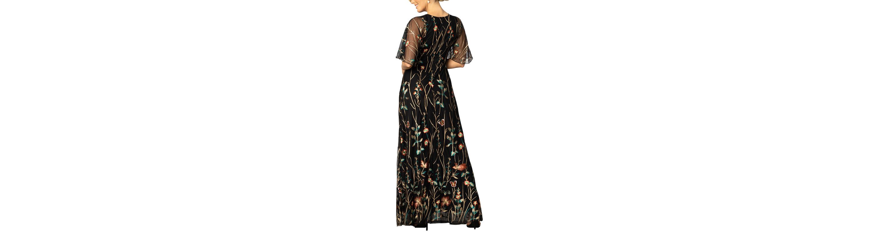 Womens Embroidered Elegance Evening Gown with Sleeves
