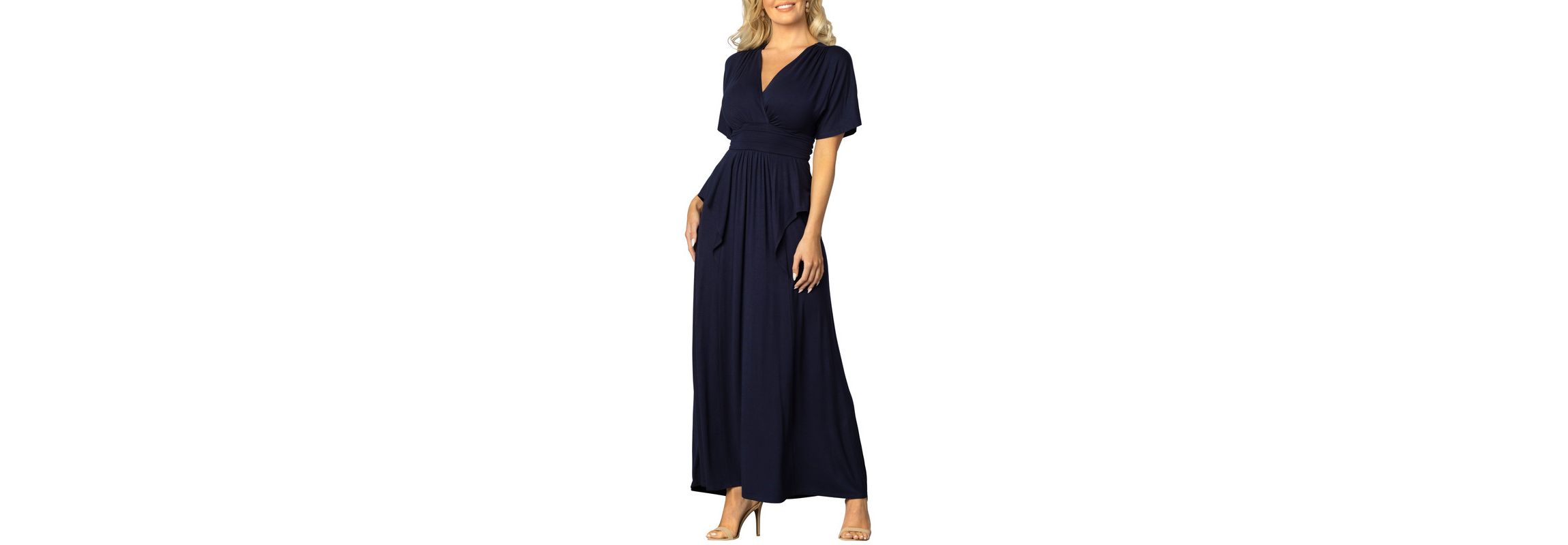 Womens Indie Flair Maxi Dress with Kimono Sleeves