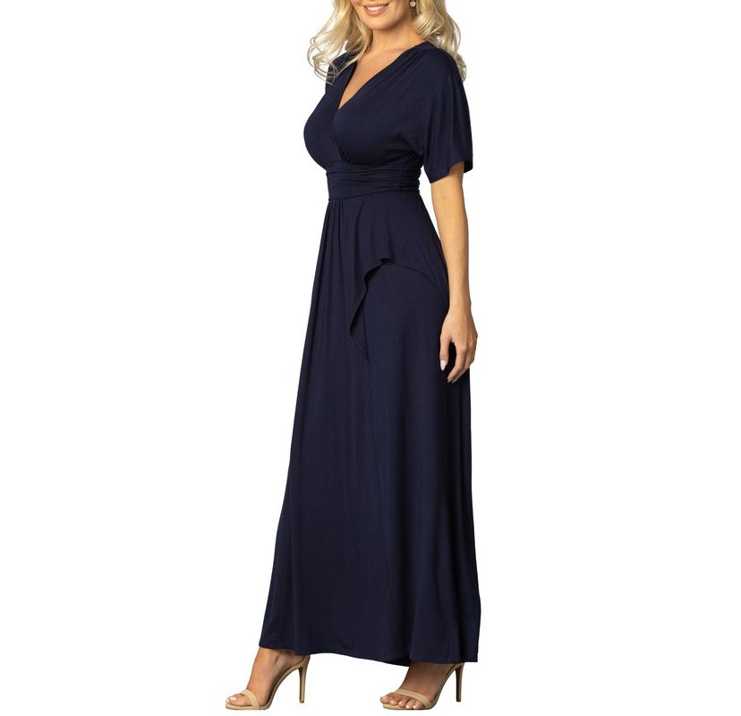 Womens Indie Flair Maxi Dress with Kimono Sleeves
