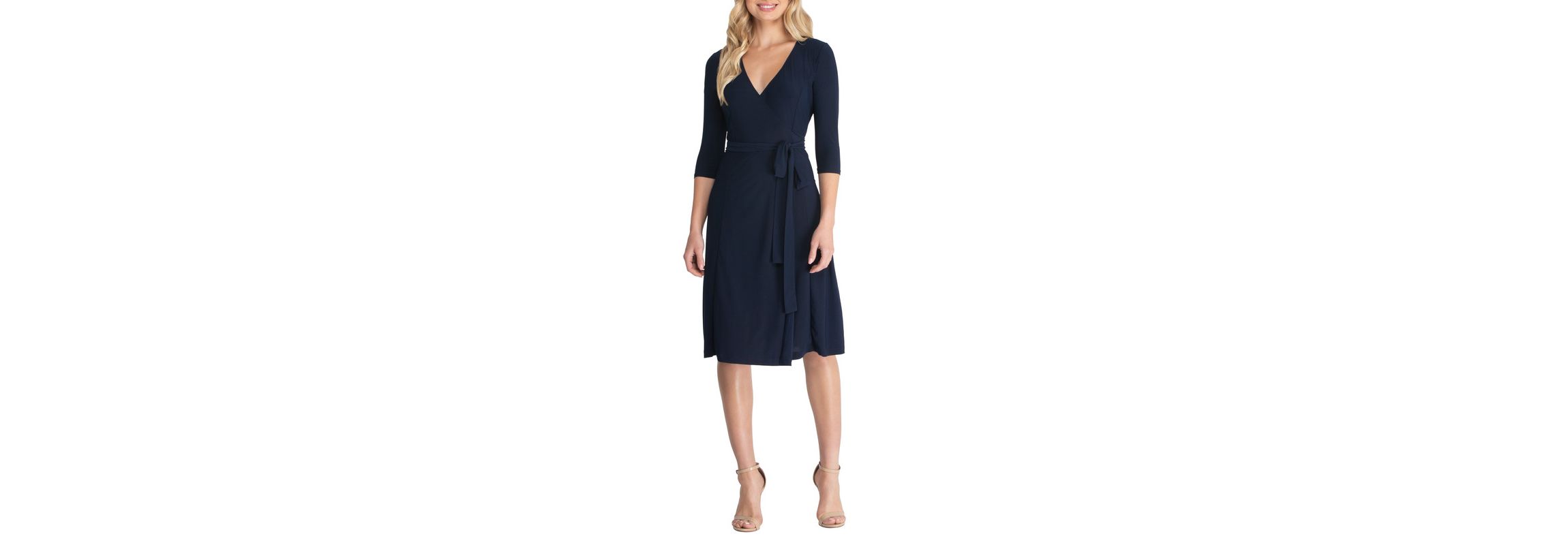 Womens Essential Wrap Dress with 3/4 Sleeves