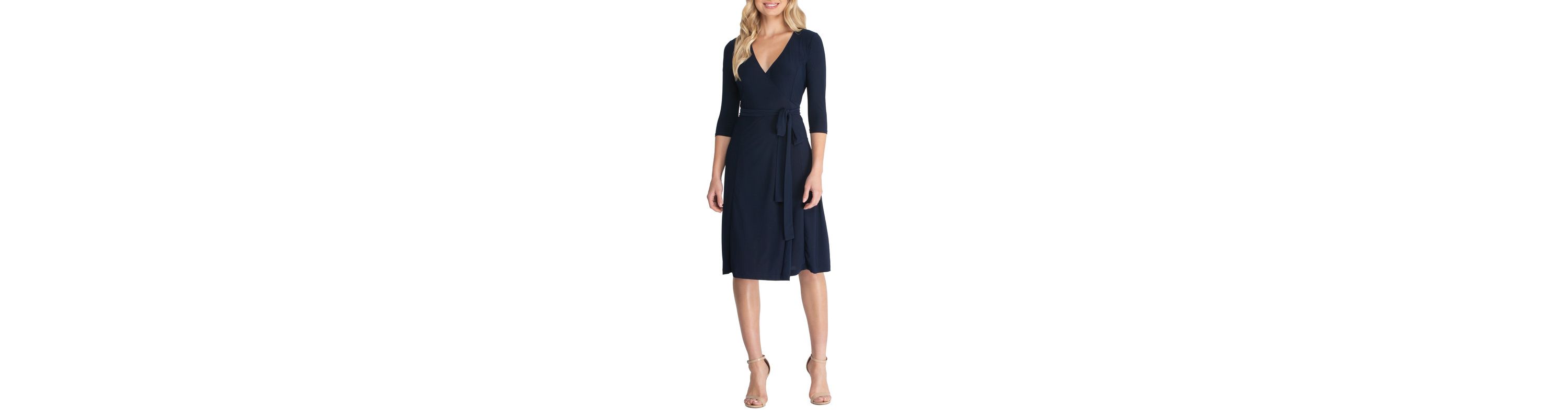 Womens Essential Wrap Dress with 3/4 Sleeves